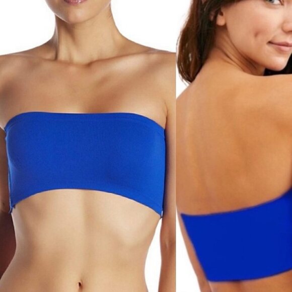 Free People Women's NWT Blue Nina Neo Tube Bandeau Scuba Stretch Top Size Small - Picture 1 of 7